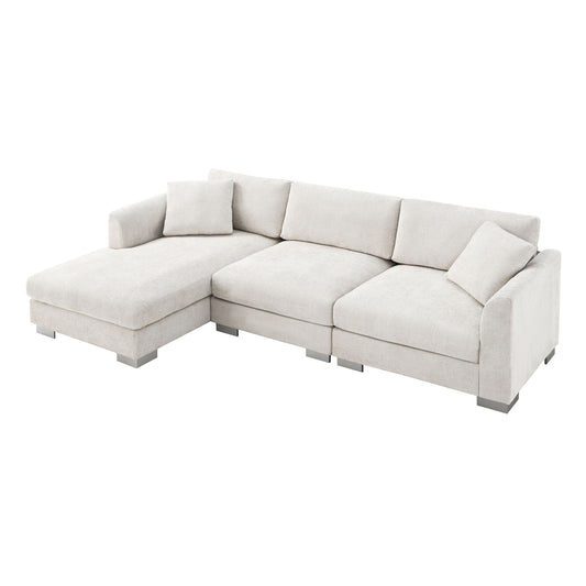 Modern Cloud Sectional Sofa L Shaped Luxury Couch Set
