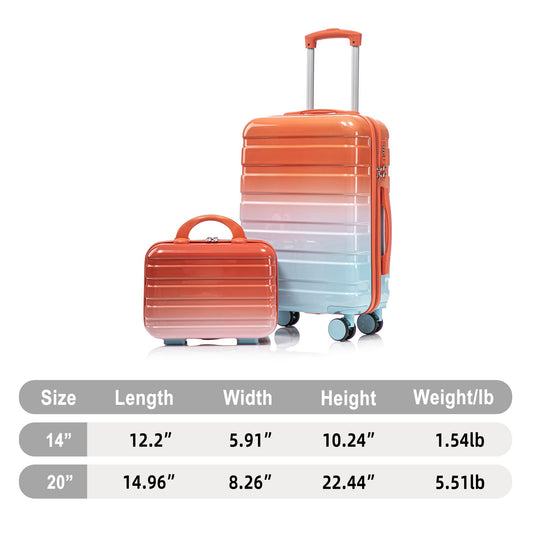 2 Pc Spinner Wheel Luggage Set with Lock