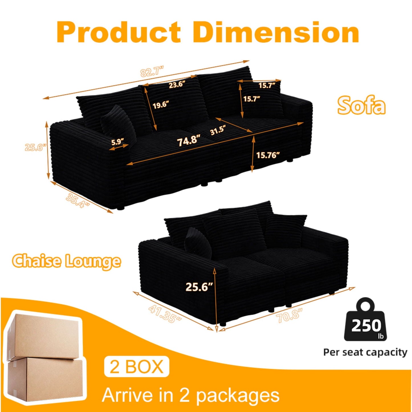 Modern Comfy Upholstered Sofa Cloud Couch