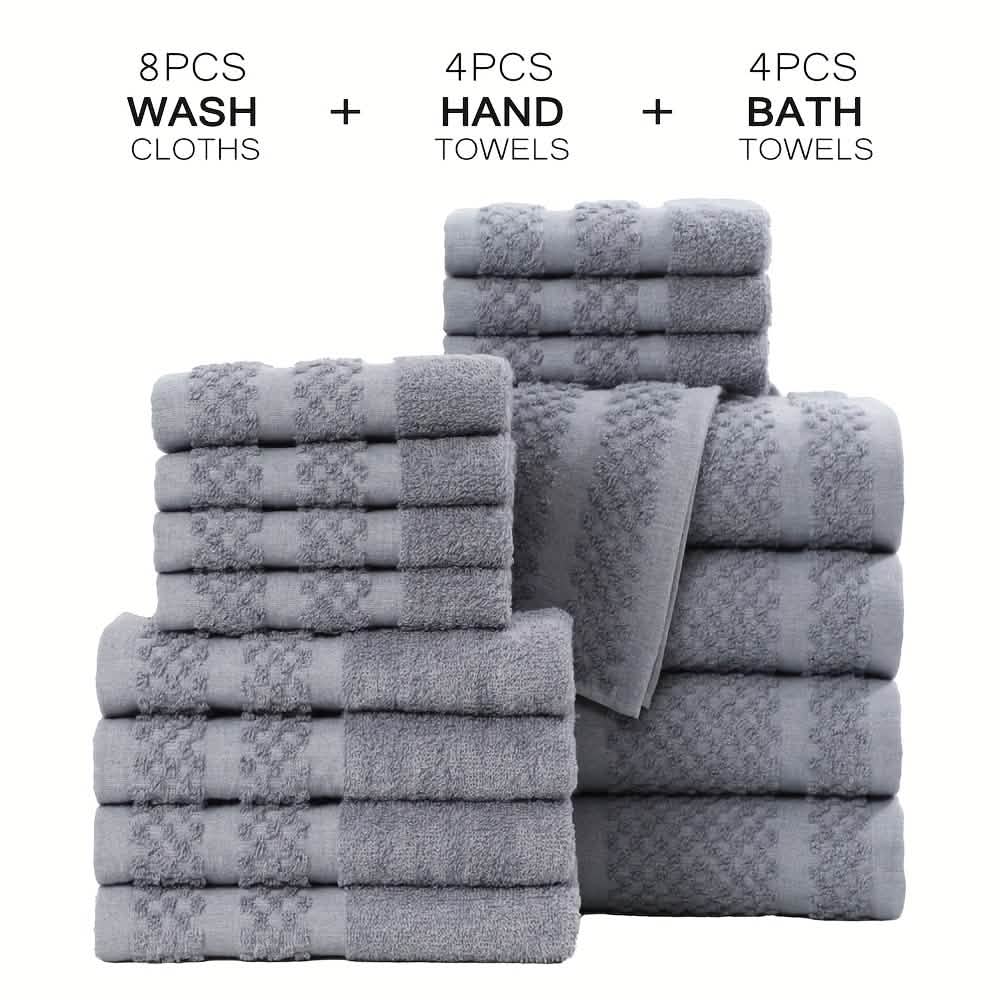Gray Cotton Bath Towel Set