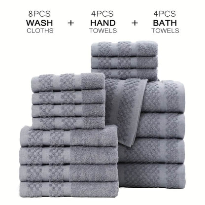 Gray Cotton Bath Towel Set
