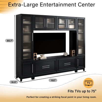 Entertainment Center With Glass Doors
