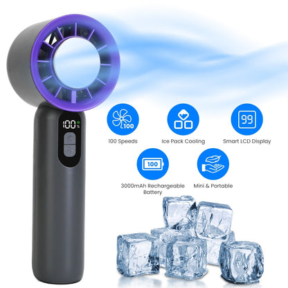 100 Speed Handheld Fan With Ice Cooler