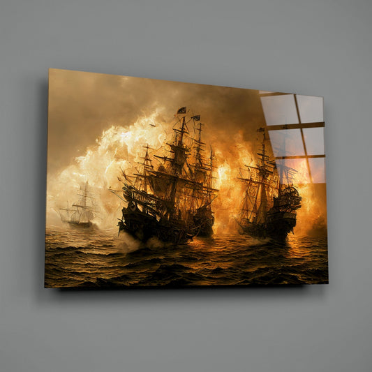 Red Storm Glass Wall Art