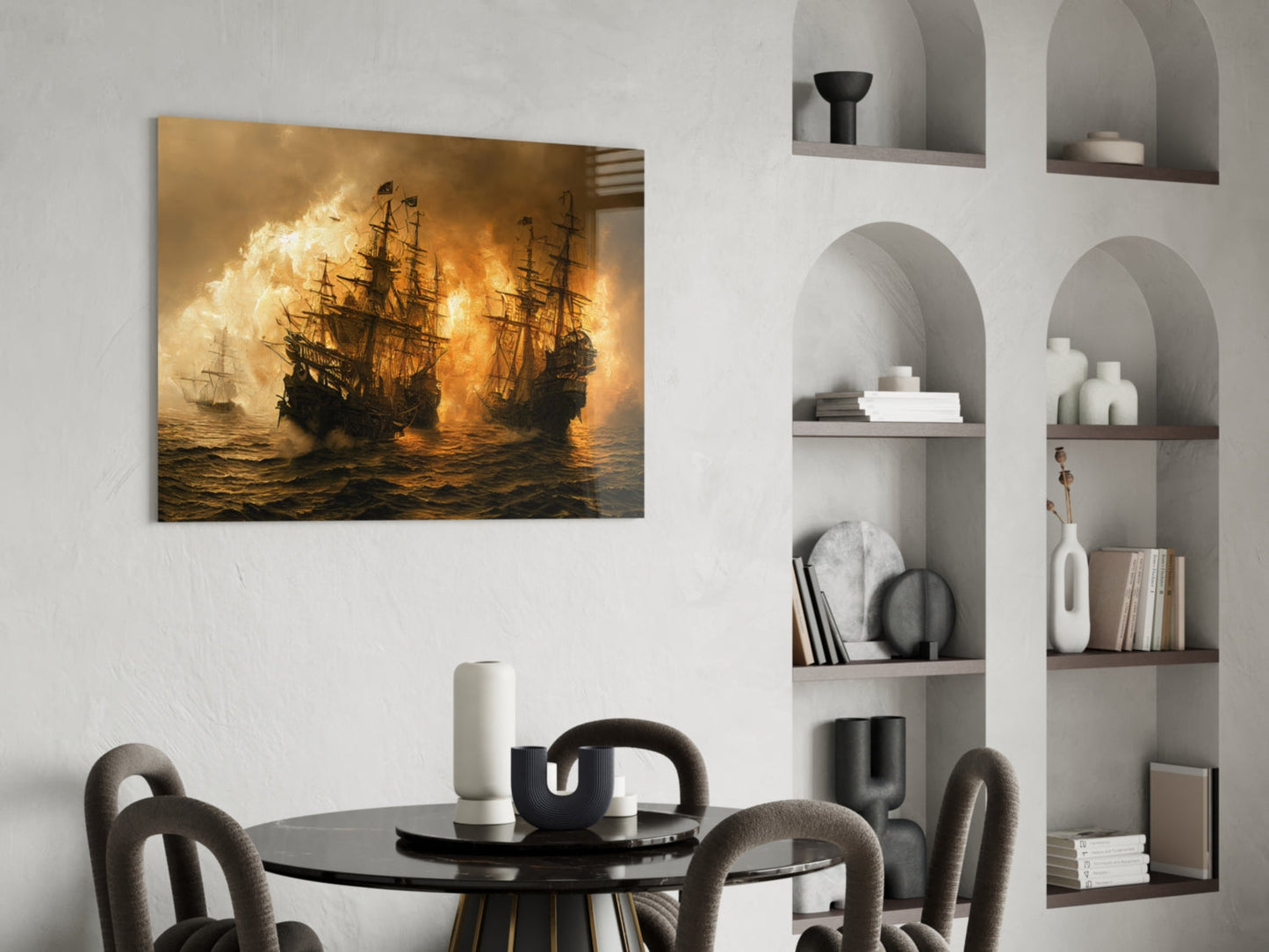 Red Storm Glass Wall Art