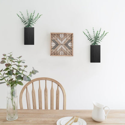 2 Pack Wood Wall Planter Vase with Artificial Eucalyptus