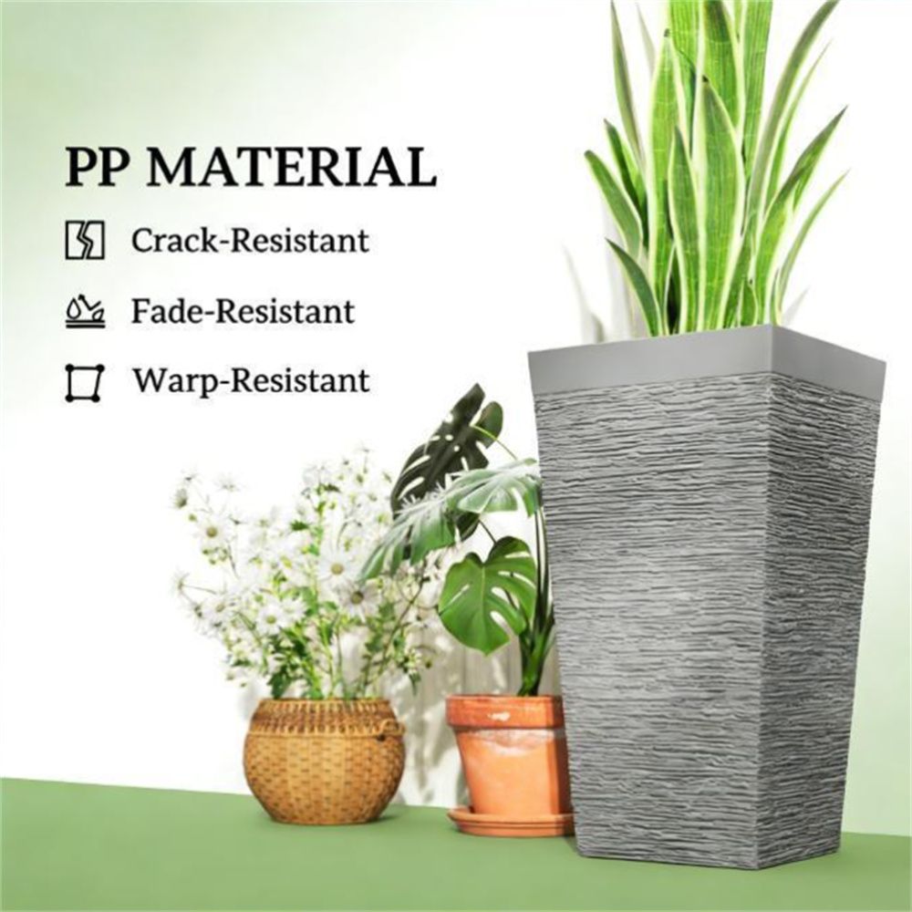 A set of 3 outdoor flower pots, conical flower pots