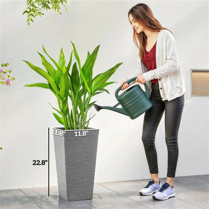 A set of 3 outdoor flower pots, conical flower pots