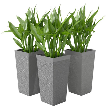 A set of 3 outdoor flower pots, conical flower pots