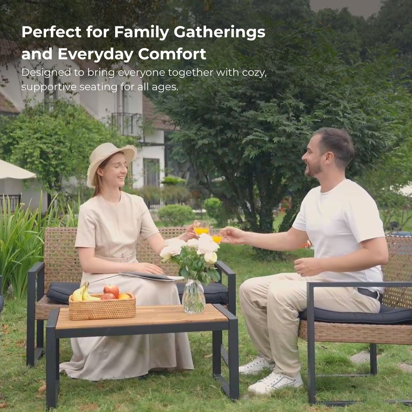 4 Piece Patio Furniture Set