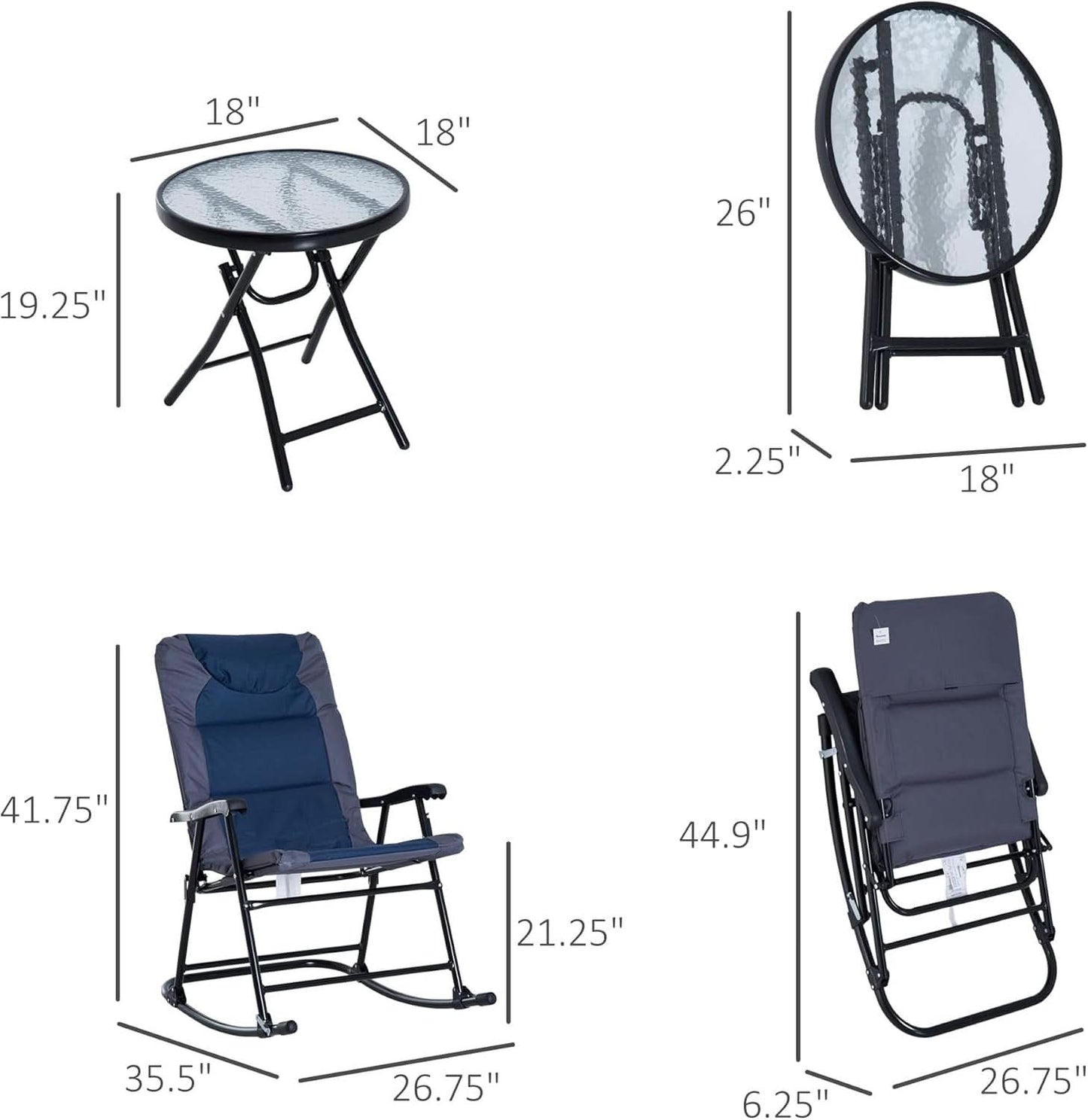 Three Piece Outdoor Patio Furniture Set