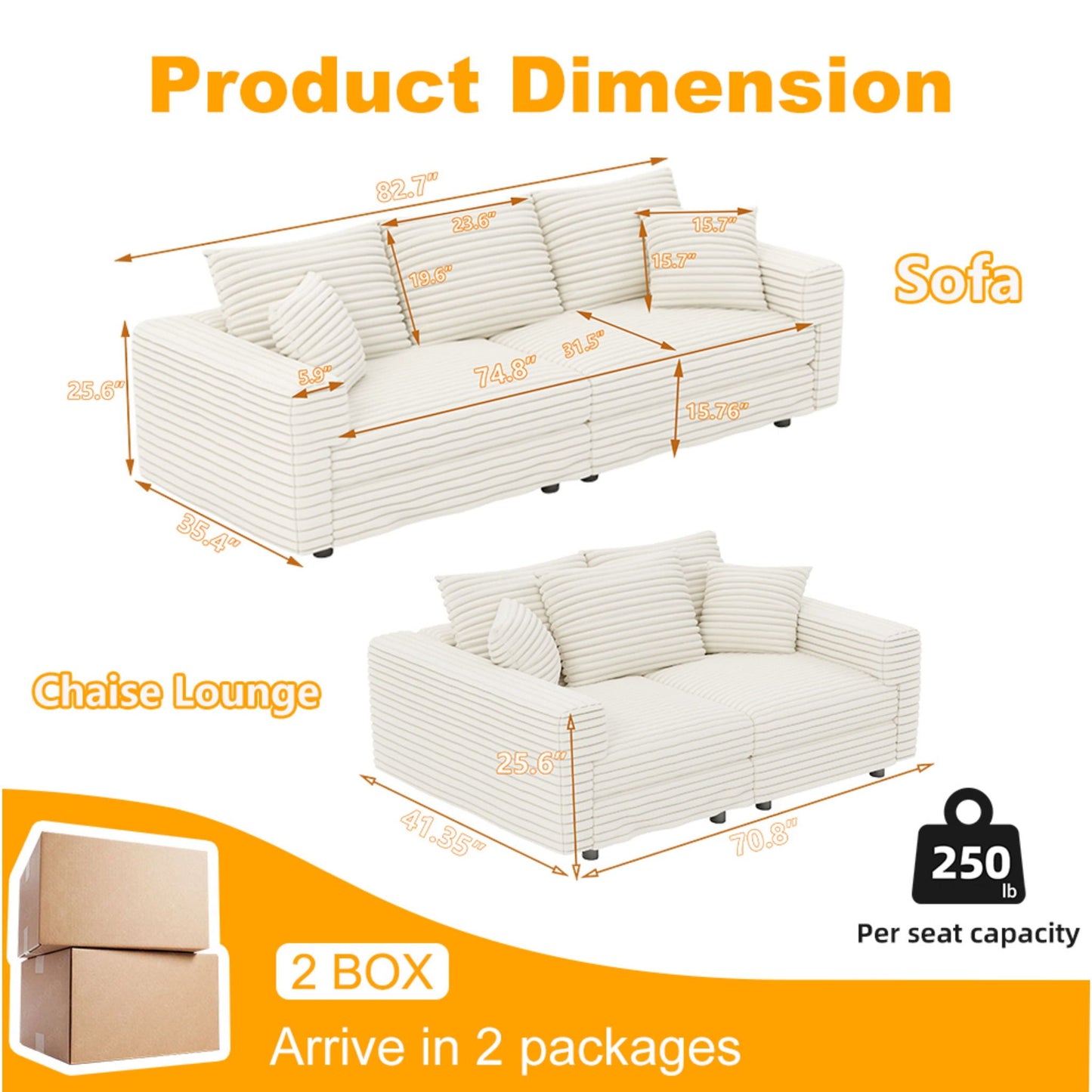 Modern Comfy Upholstered Sofa Cloud Couch