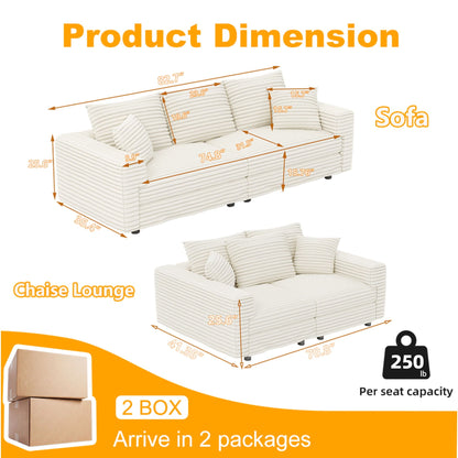 Modern Comfy Upholstered Sofa Cloud Couch