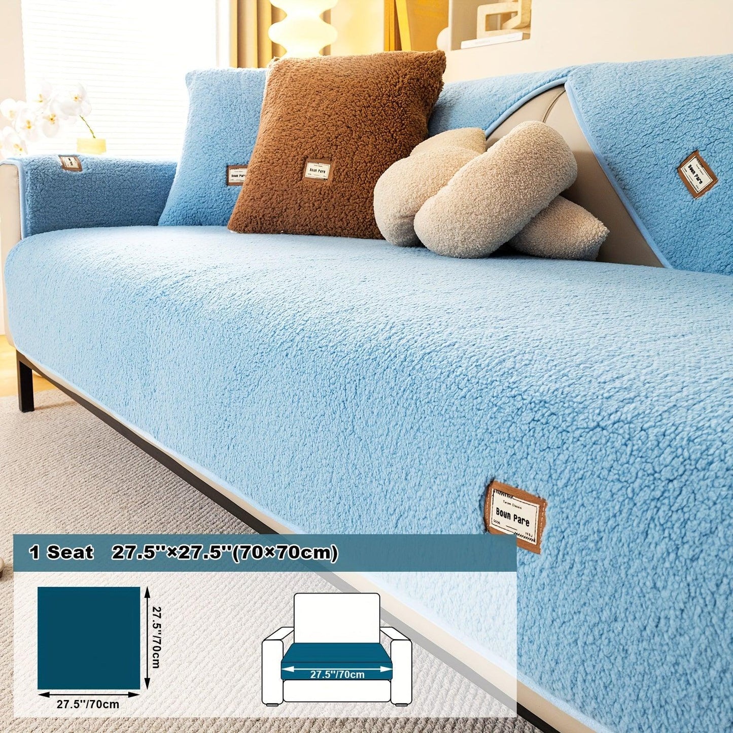 High-Quality Plush Sherpa Sofa Cover