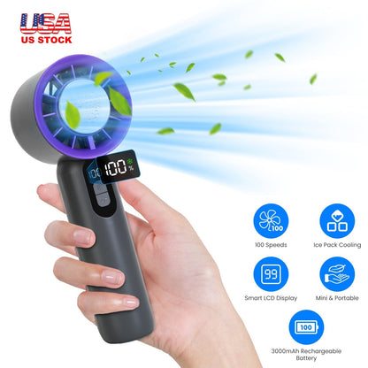 100 Speed Handheld Fan With Ice Cooler