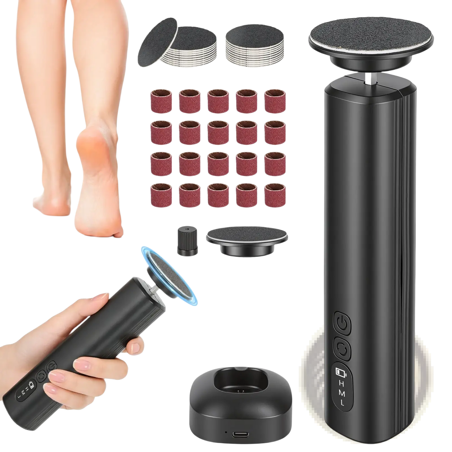 Electric Foot Callus Remover and Nail Grinder Kit
