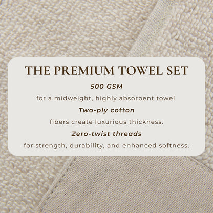 Cotton Linen-Like Border 6-Piece Towel Set