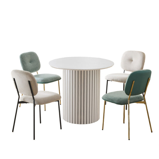 Modern 4 Person Dining Set With Bamboo