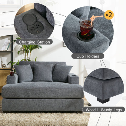Oversized Chaise Lounger Modern Style Sofa Couch