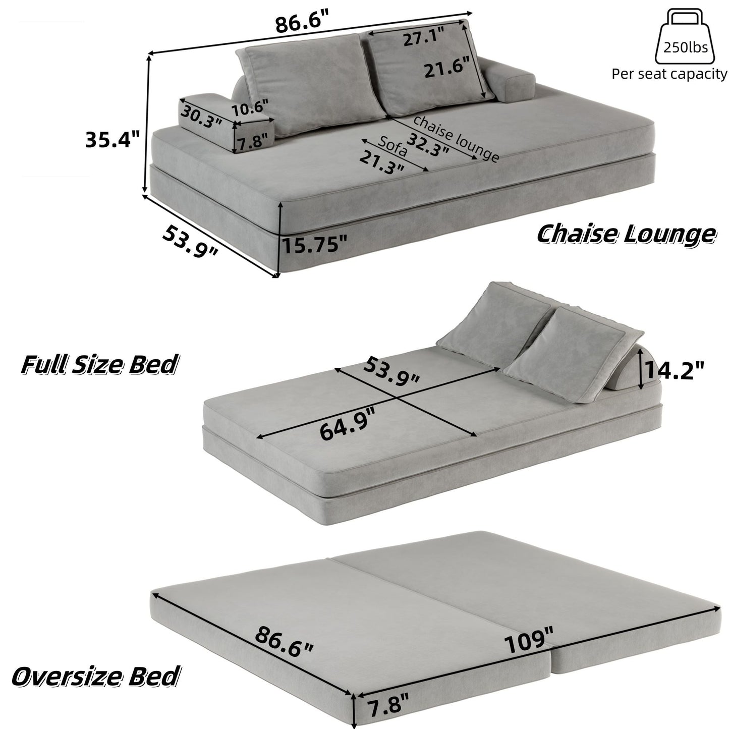Multifunctional Convertible Sofa Bed
