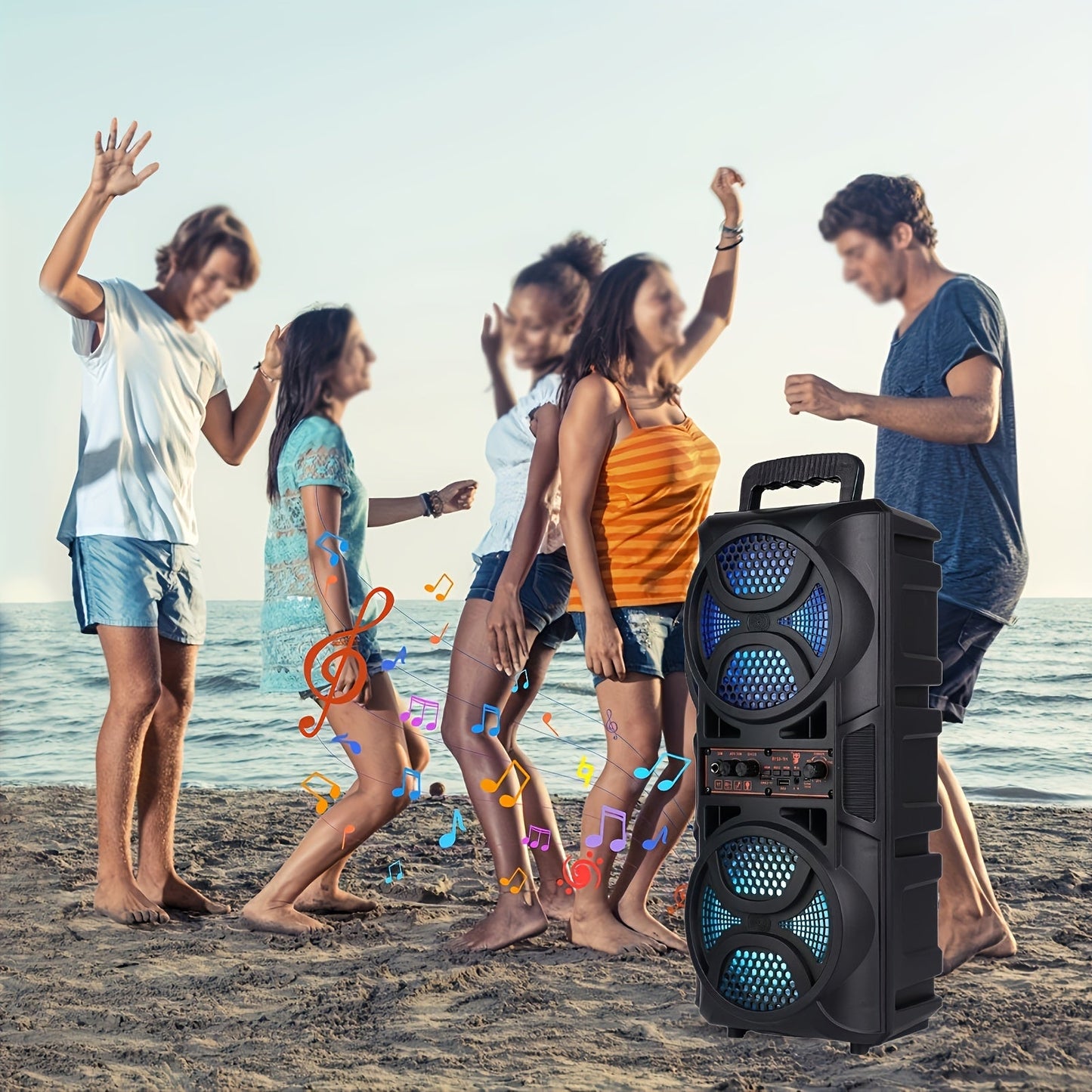 Portable Bluetooth Speaker with Subwoofer Bass