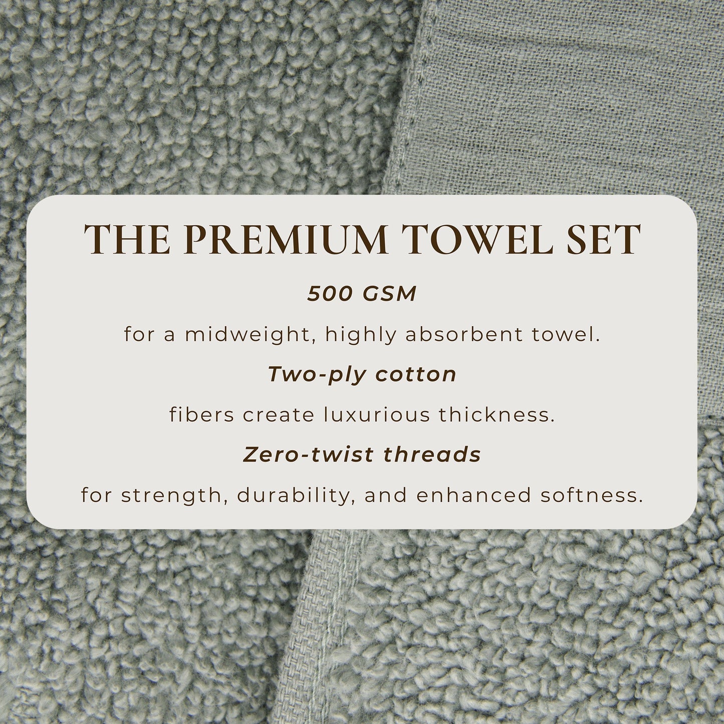 Cotton Linen-Like Border 6-Piece Towel Set