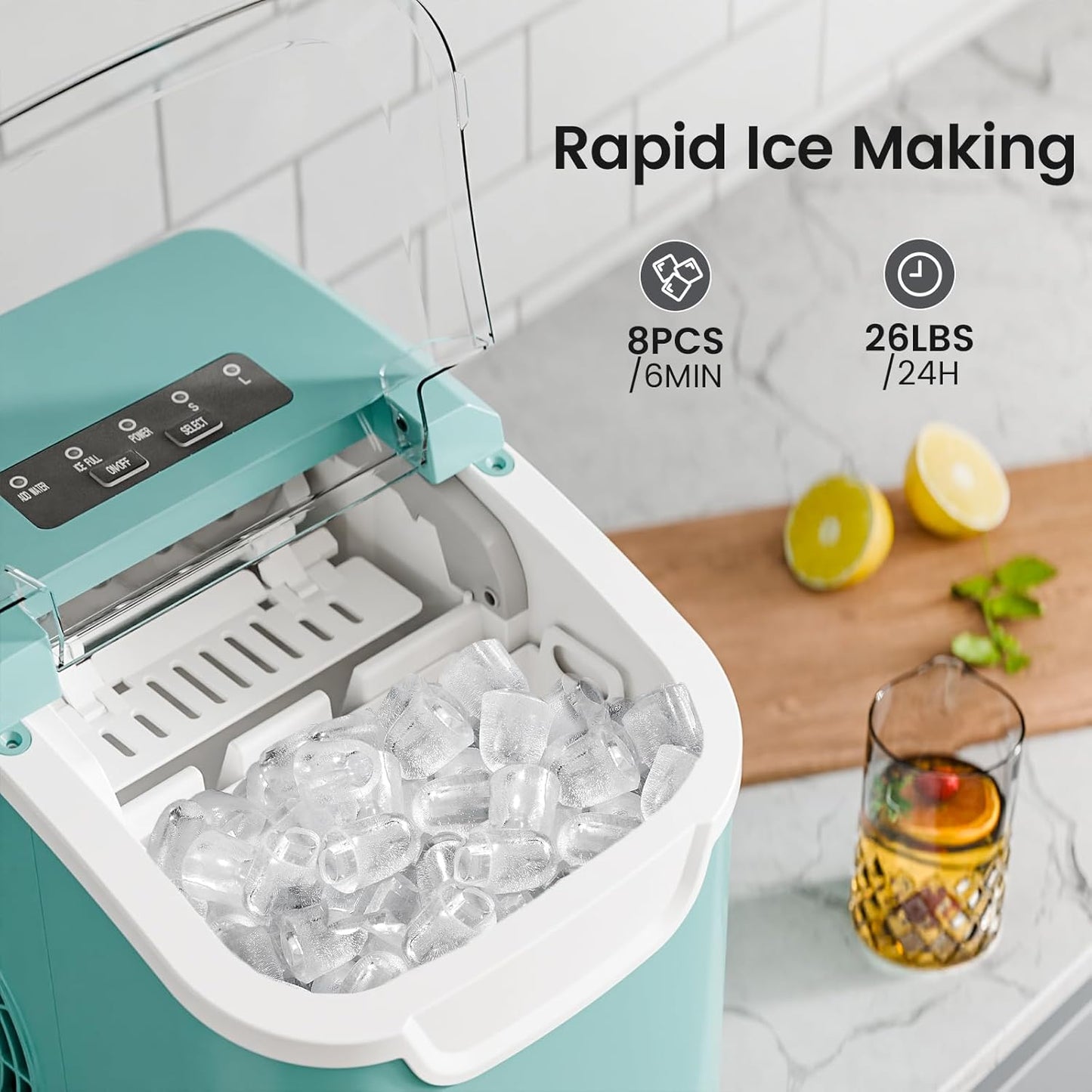Kismile Ice Makers Countertop with Handle