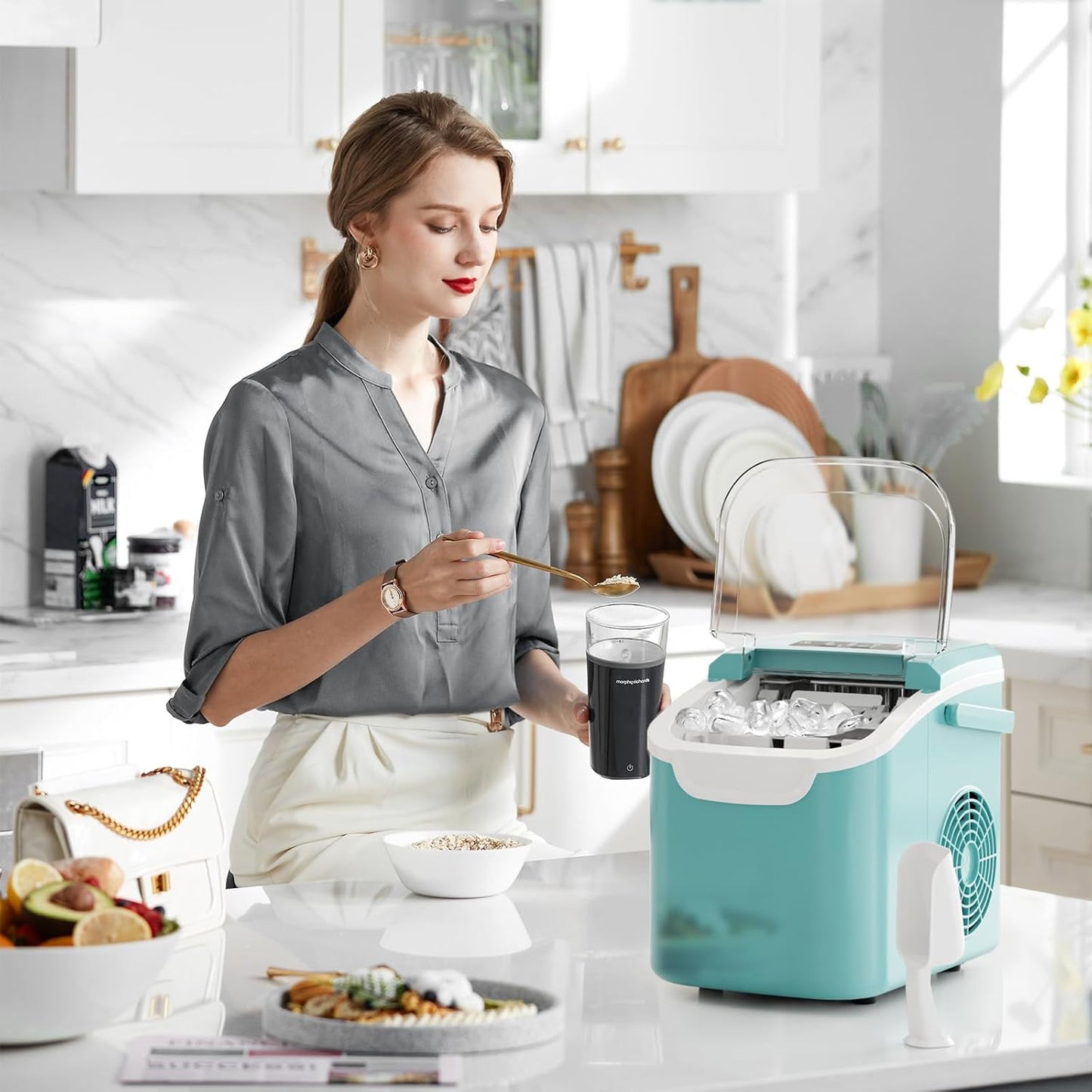 Kismile Ice Makers Countertop with Handle