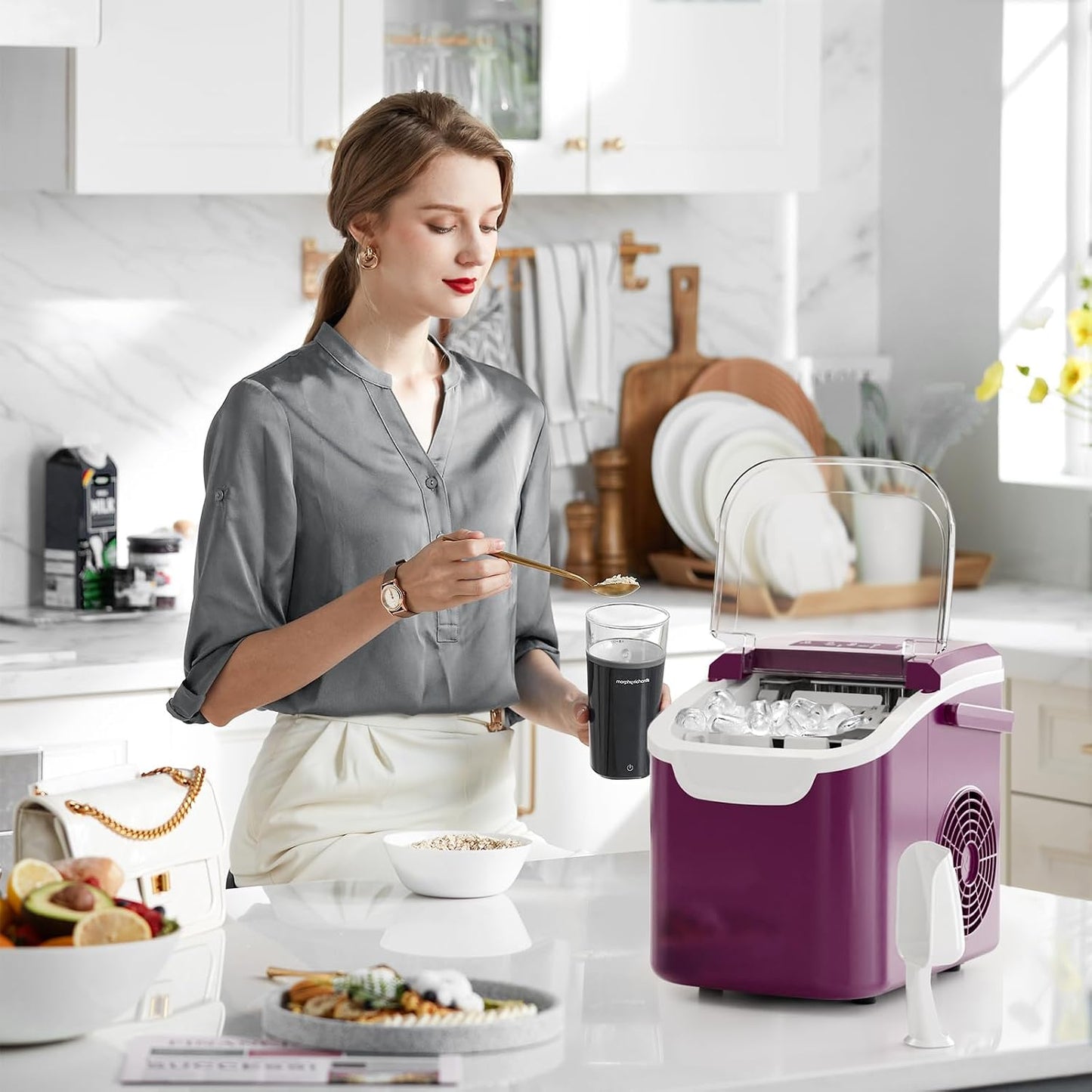 Kismile Ice Makers Countertop with Handle