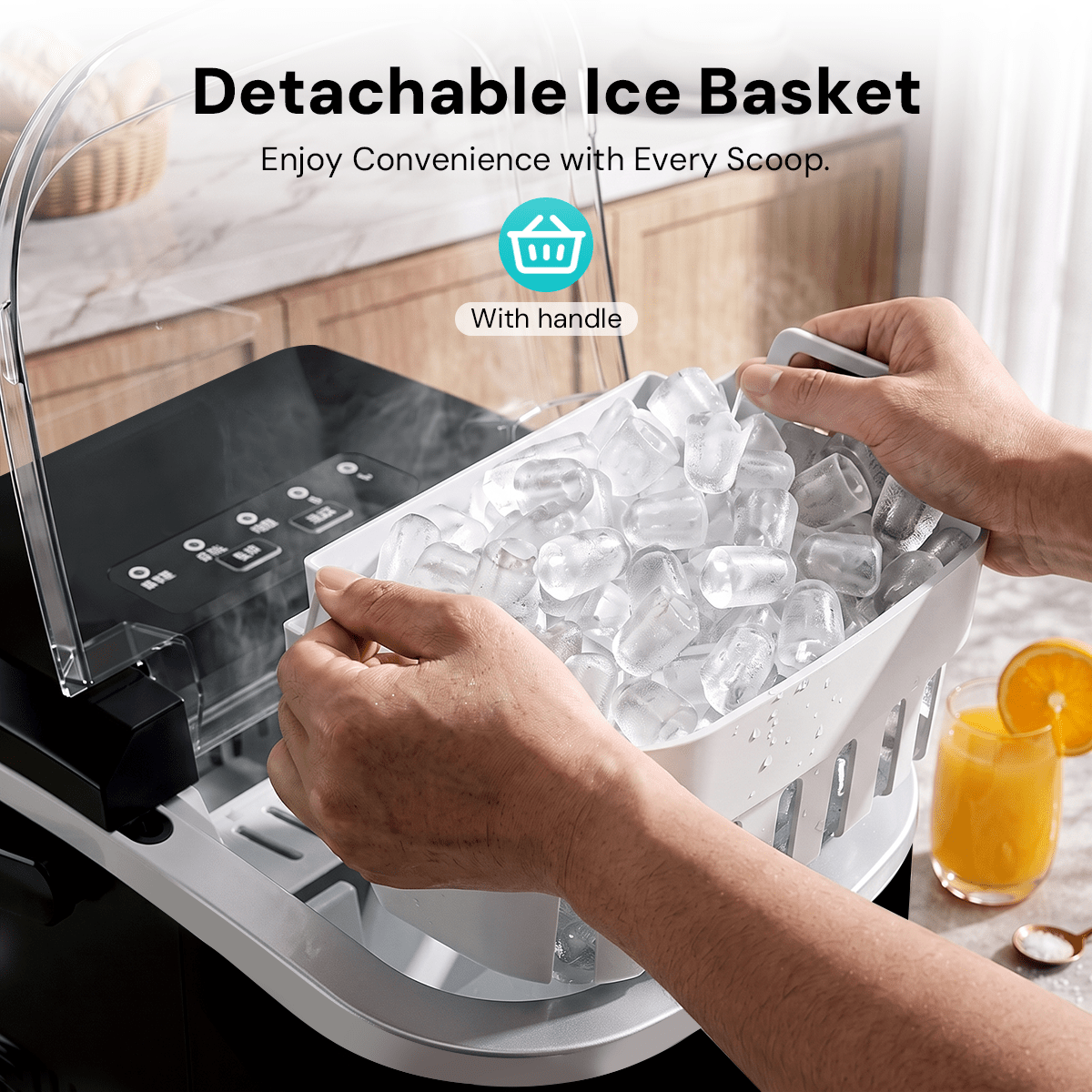 Kismile Ice Makers Countertop with Handle