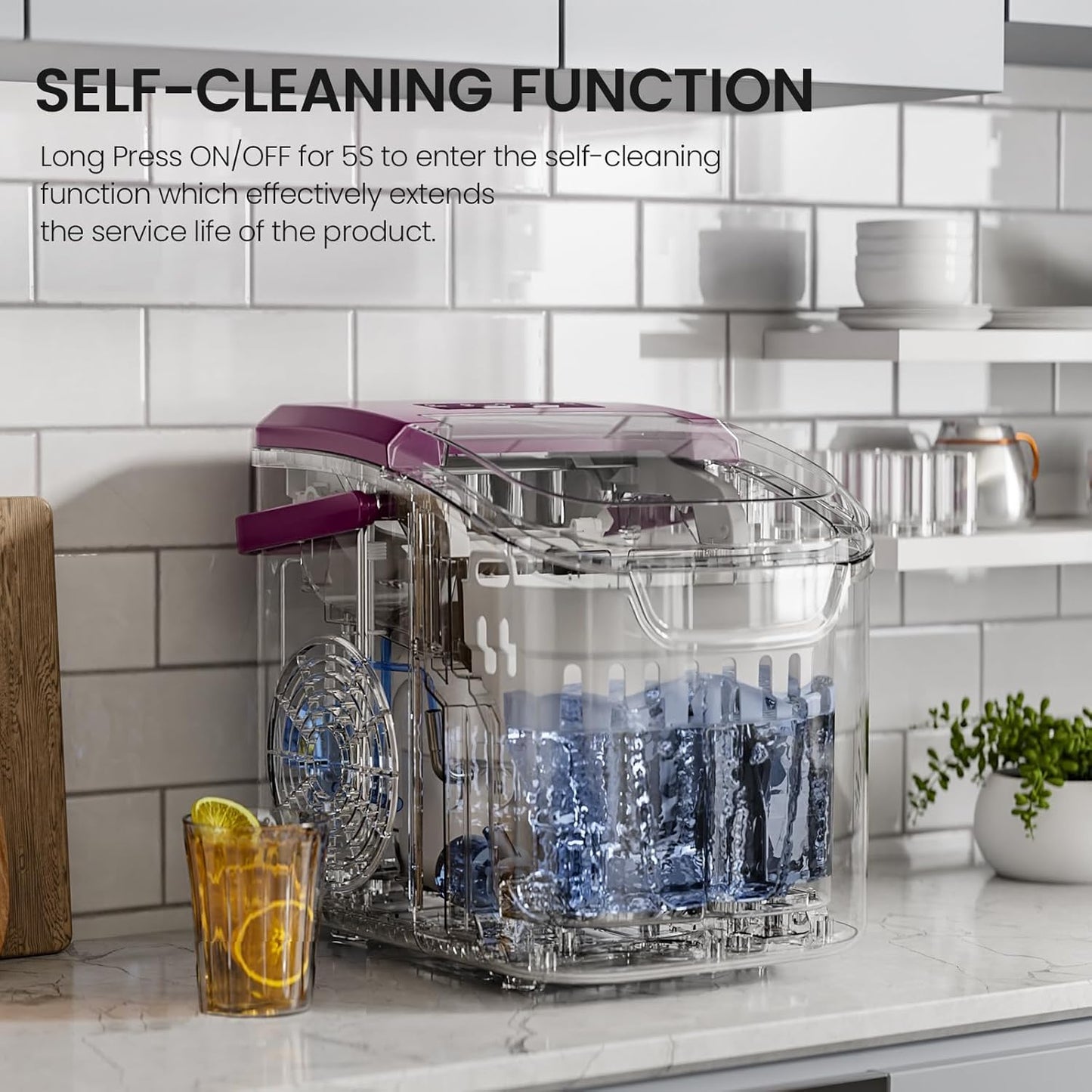Kismile Ice Makers Countertop with Handle