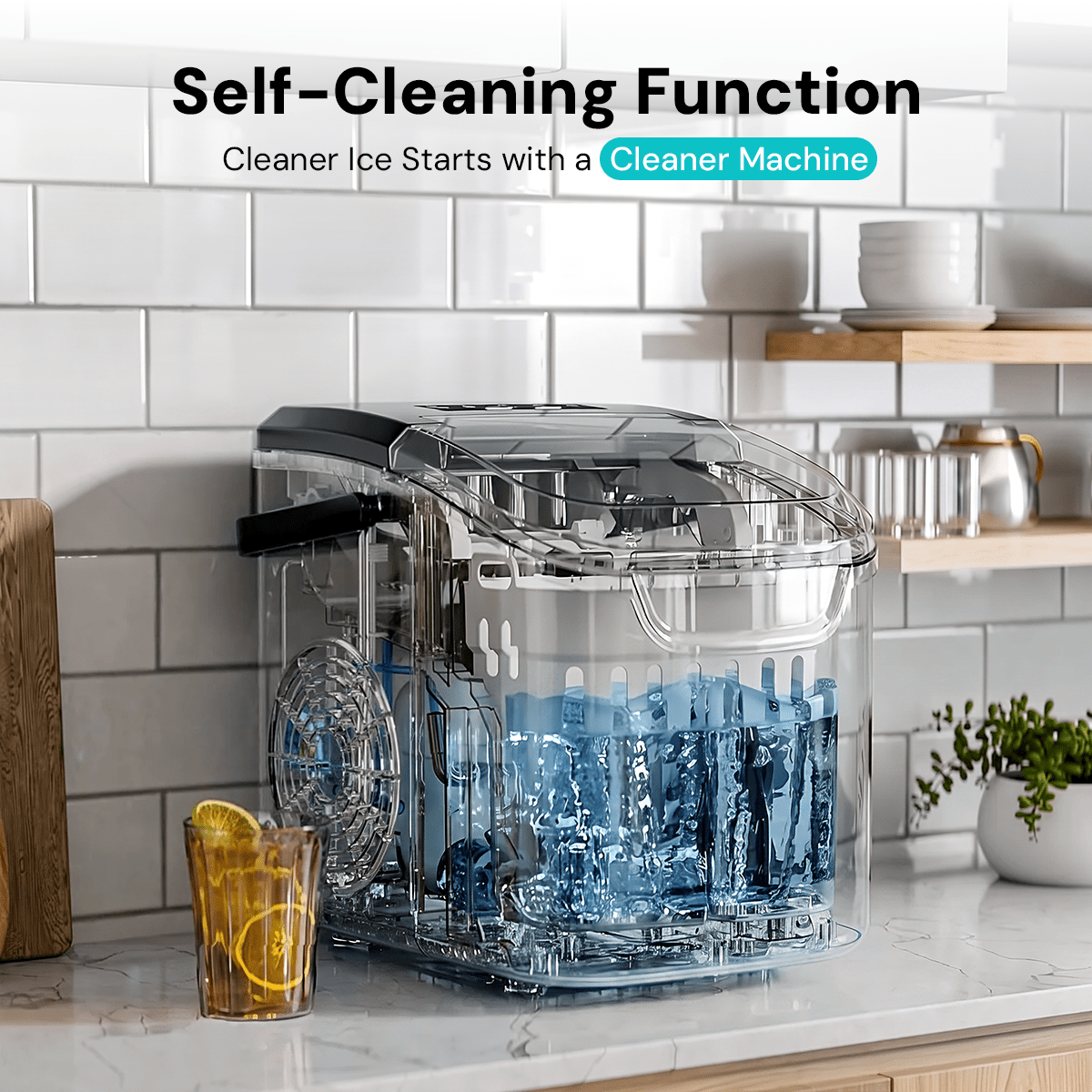 Kismile Ice Makers Countertop with Handle