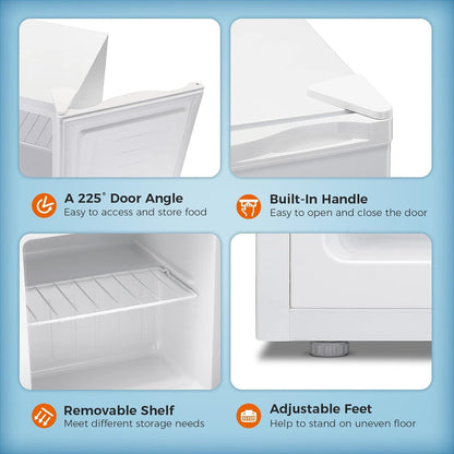 Kismile Mini Freezer,1.1 Cu.ft Upright Freezer with Reversible Single Door