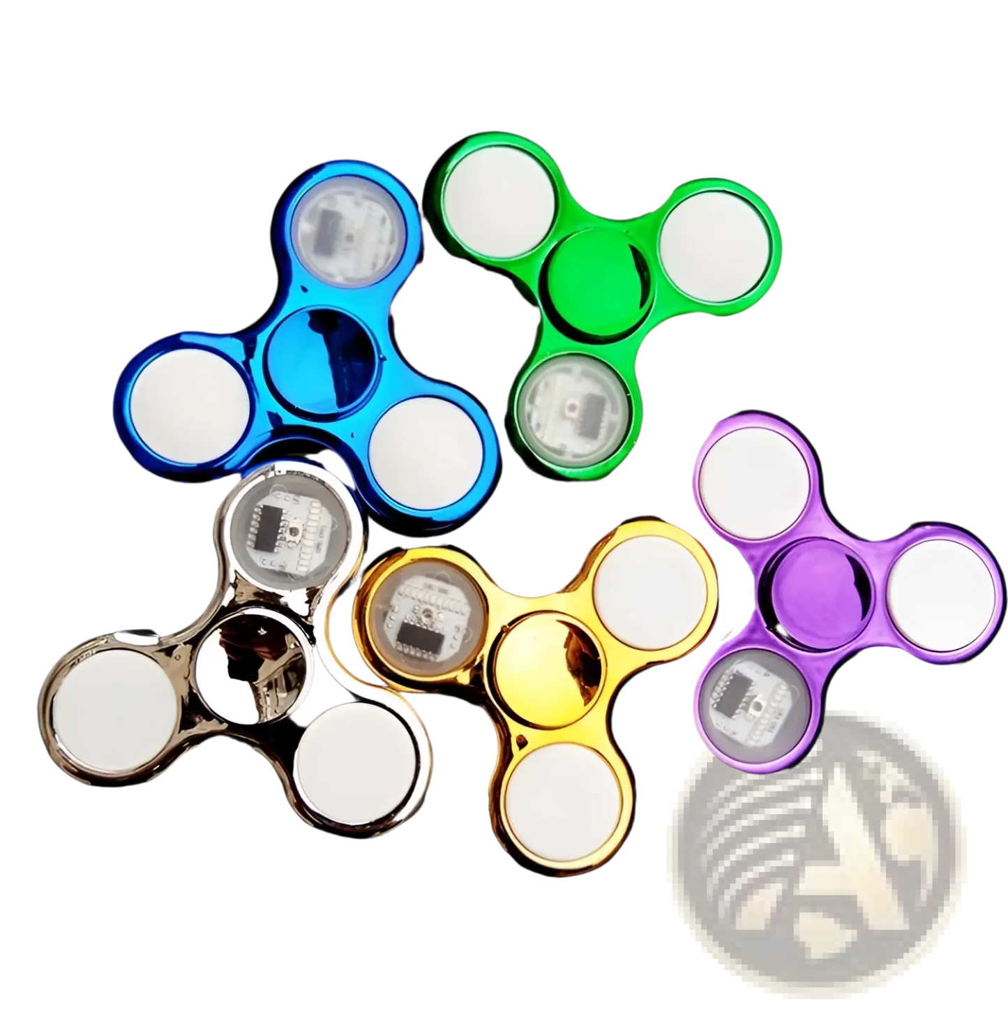 Led Fidget Spinner Glow in Dark Metallic Hand Toy