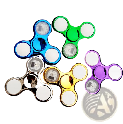 Led Fidget Spinner Glow in Dark Metallic Hand Toy