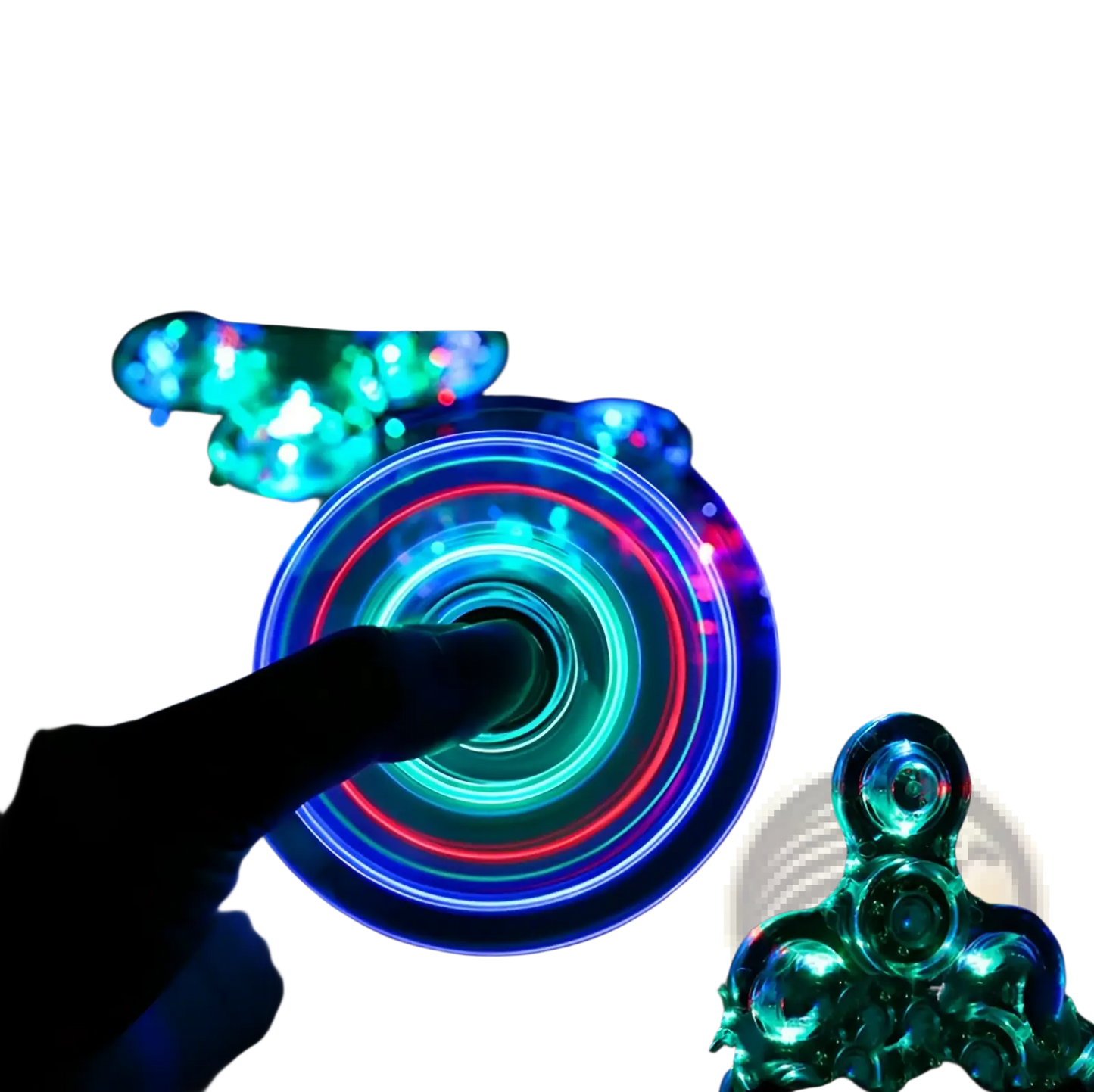 Led Fidget Spinner Glow in Dark Metallic Hand Toy