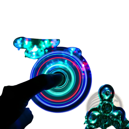 Led Fidget Spinner Glow in Dark Metallic Hand Toy