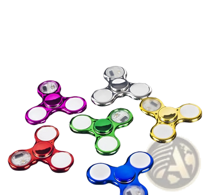 Led Fidget Spinner Glow in Dark Metallic Hand Toy