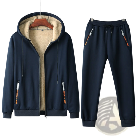 Men Fleece Lined Tracksuit Set