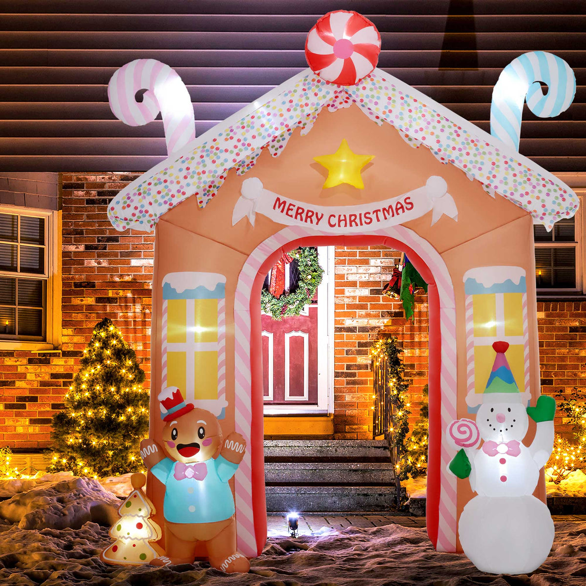 Christmas Inflatable Gingerbread House Archway