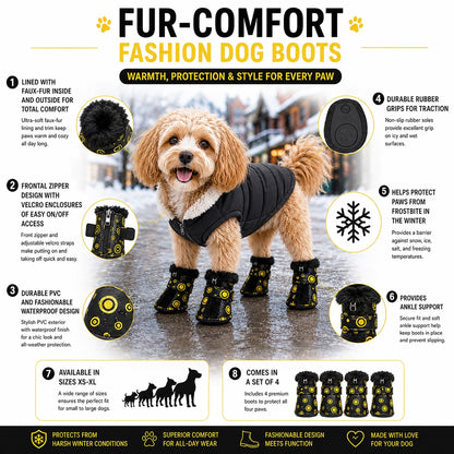 Pet Life ® Fur-Comfort Dog Boots - Set of 4