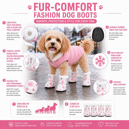 Pet Life ® Fur-Comfort Dog Boots - Set of 4