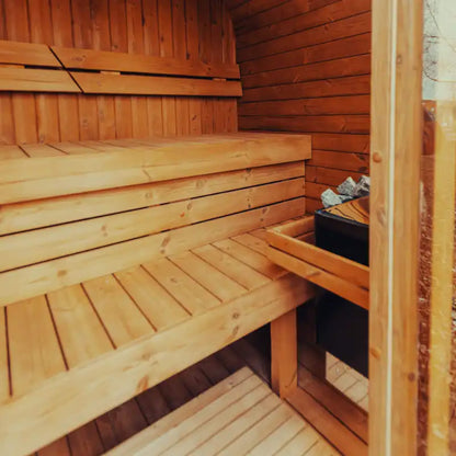 Premium 4-Person Outdoor Scandinavian ThermoWood Cube Sauna Kit