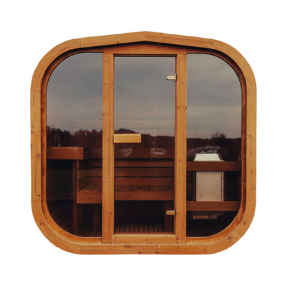 Premium 4-Person Outdoor Scandinavian ThermoWood Cube Sauna Kit
