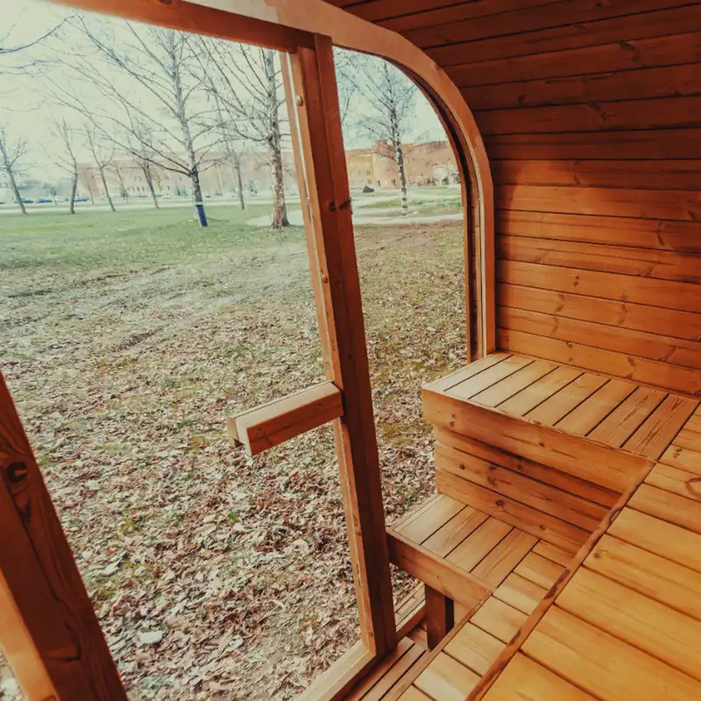 Premium 4-Person Outdoor Scandinavian ThermoWood Cube Sauna Kit