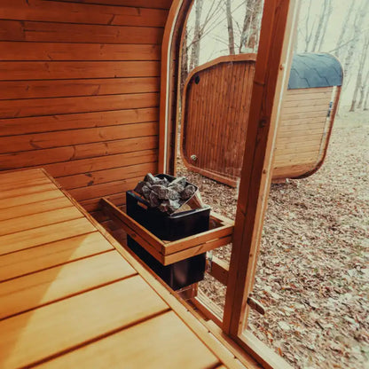 Premium 4-Person Outdoor Scandinavian ThermoWood Cube Sauna Kit