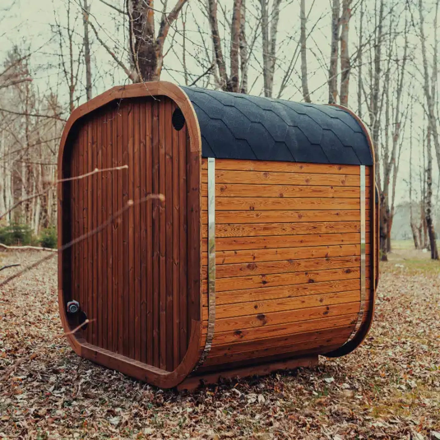 Premium 4-Person Outdoor Scandinavian ThermoWood Cube Sauna Kit