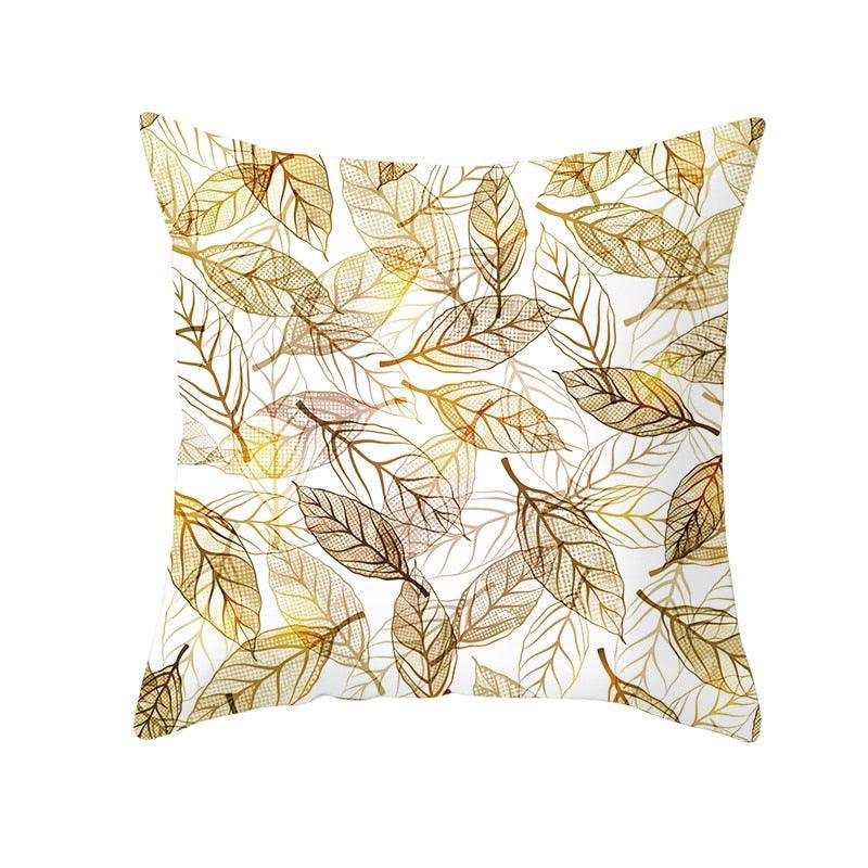Tropical Leaf Flower Green Yellow Pillowcase Decorative