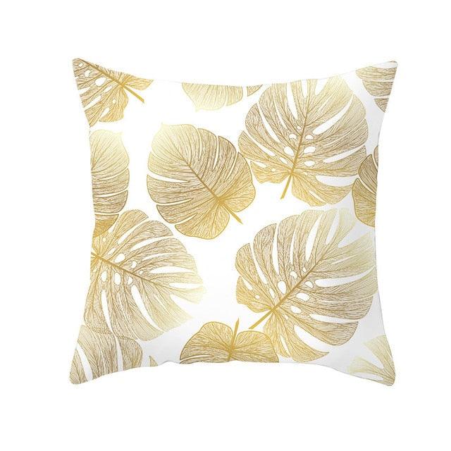 Tropical Leaf Flower Green Yellow Pillowcase Decorative