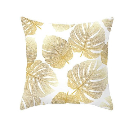 Tropical Leaf Flower Green Yellow Pillowcase Decorative
